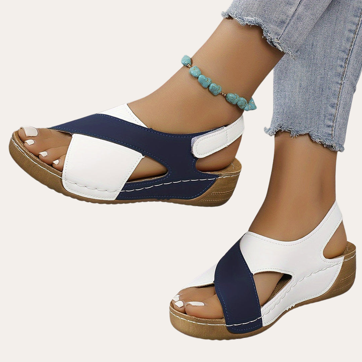 Damen Orthopädische Sandalen mit Cross-Riemen Bequemschuhe | Vestea