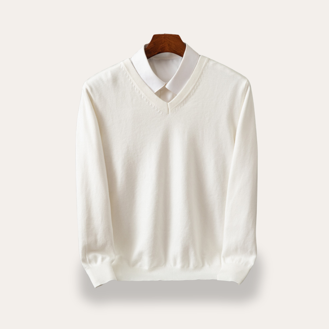 Herren Strickpullover V-Ausschnitt Komfort Freizeit | Vestea