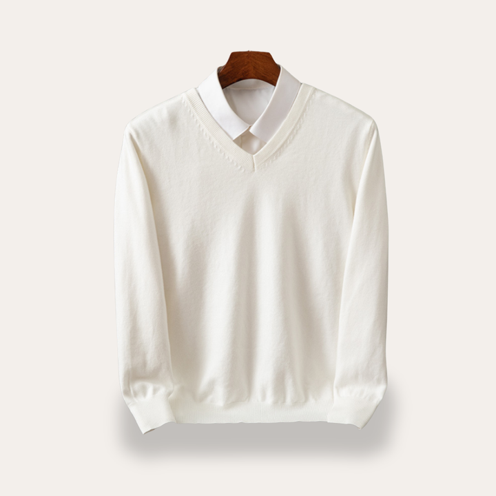 Herren Strickpullover V-Ausschnitt Komfort Freizeit | Vestea