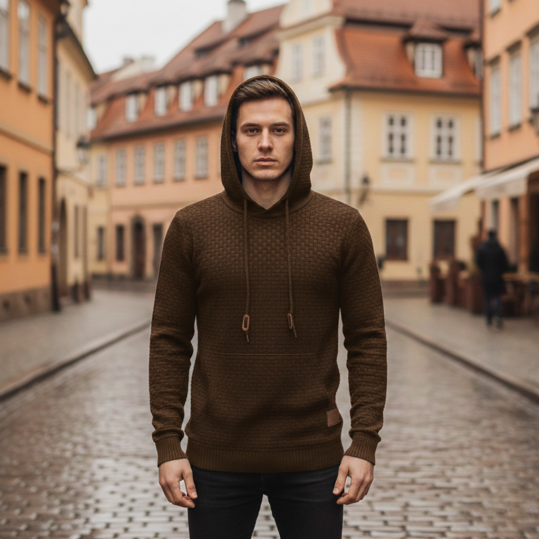 Gestrickter Kapuzenpullover für Herren| Vestea
