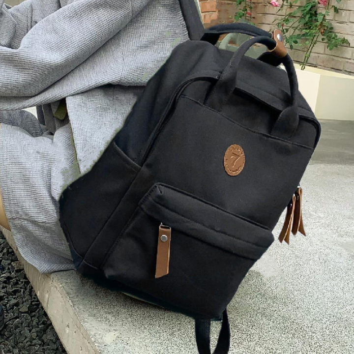 Damen Canvas Rucksack Lässiger Uni-Schulrucksack | Vestea