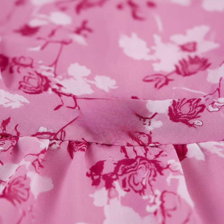 Maxi Dress Short Sleeve Floral Womens