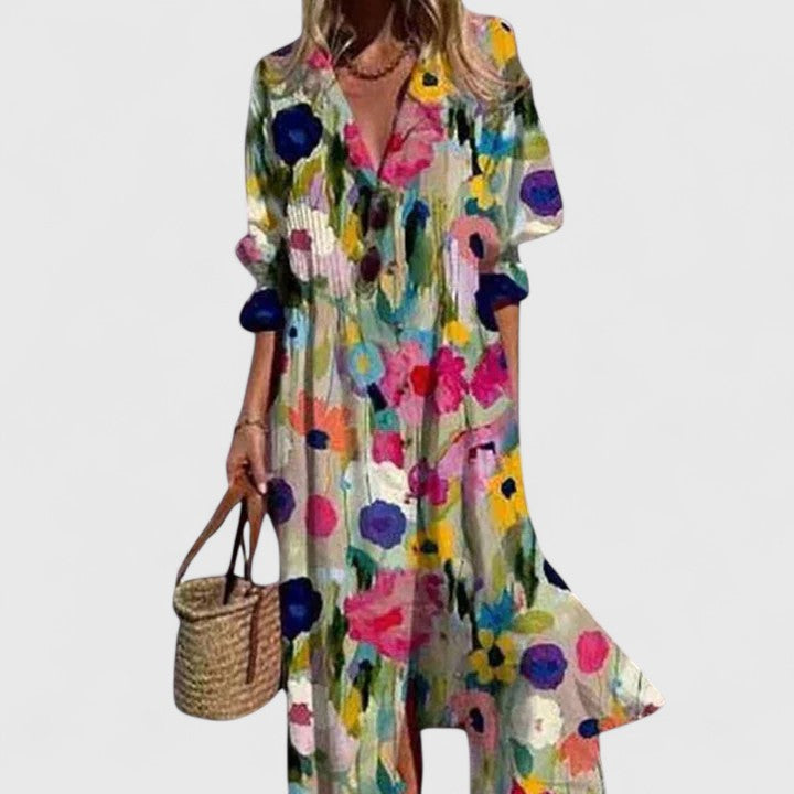 Vestido de mujer estilo bohemio manga corta