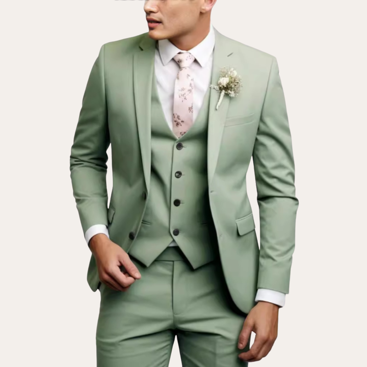 Herren Dreiteiliger Slim Fit Business Anzug Wolle | Vestea