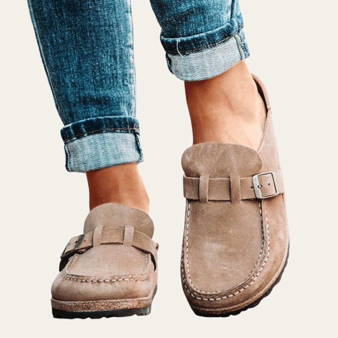Orthopädische Clogs aus Wildleder für Damen | Vestea