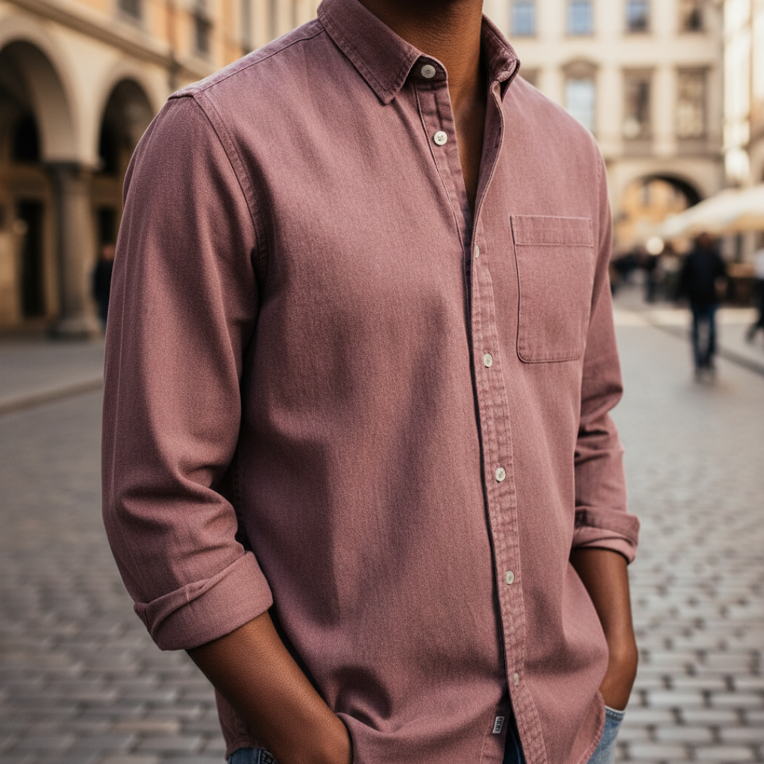 Herren Langarm Hemd Slim Fit Casual | Vestea