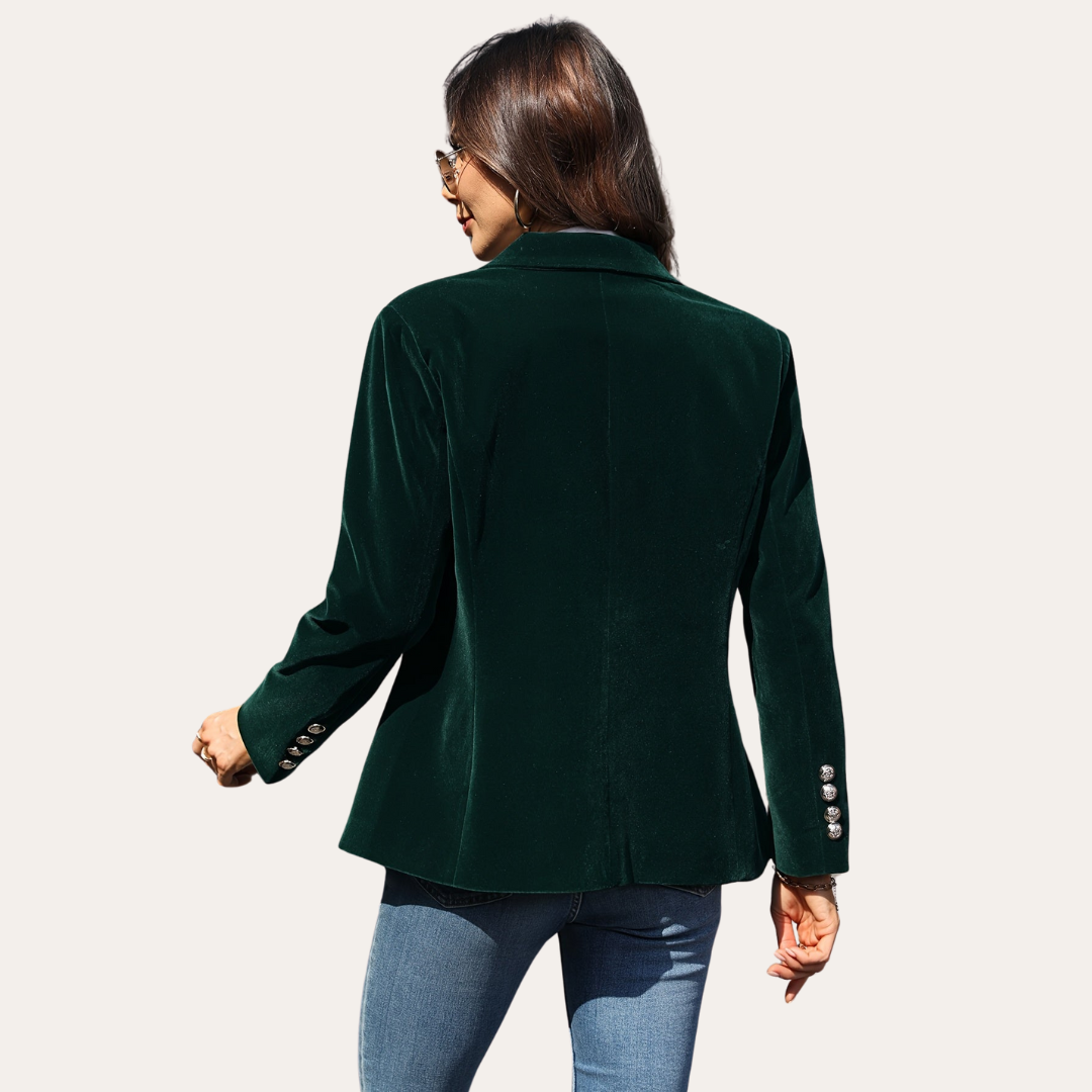 Damen Samt Blazer Jacke Elegant | Vestea