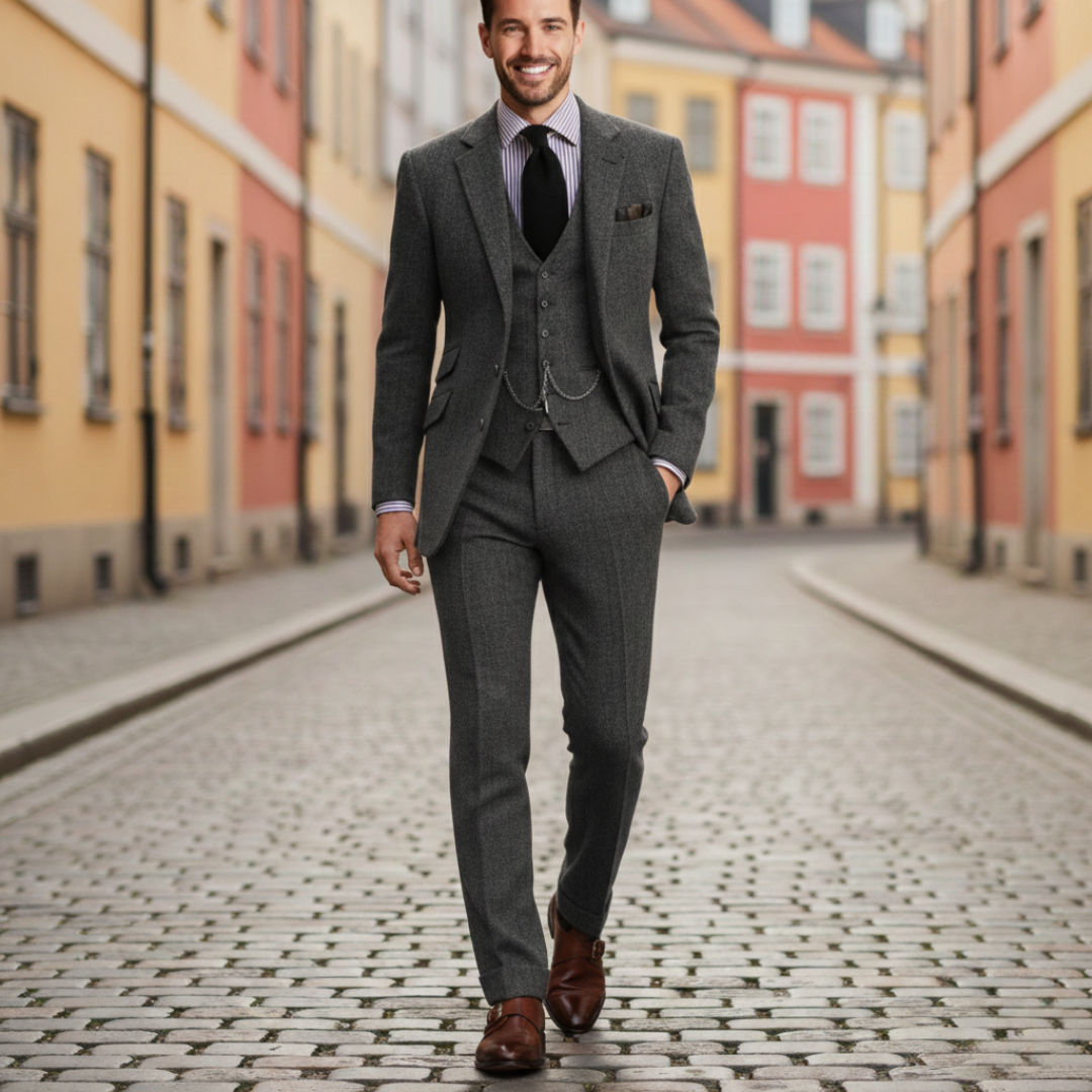 Herrenanzug – 3-teiliger Slim-Fit-Anzug für formelle Anlässe | Vestea