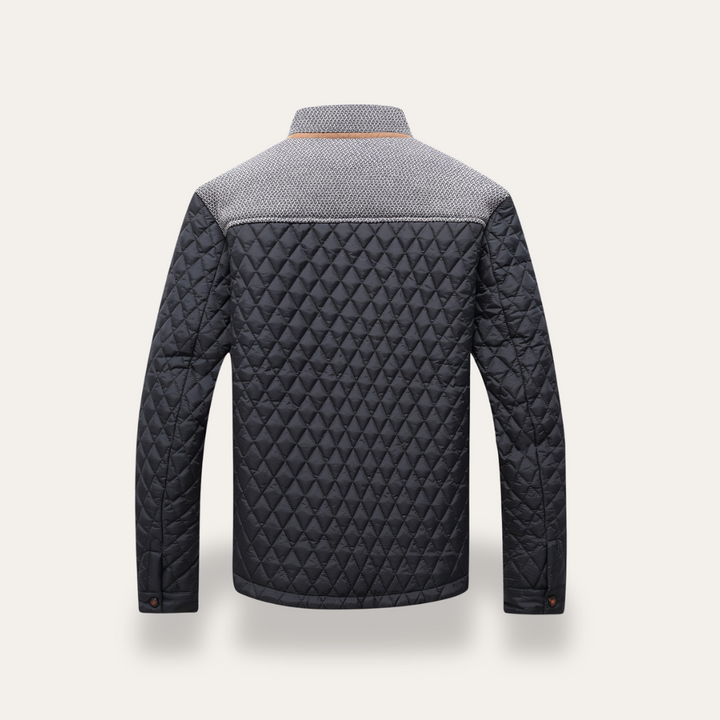 Herren-Steppjacke mit Stehkragen und Strickdetails | Vestea