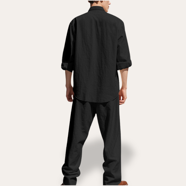 Herren Leinen Set, Atmungsaktives Hemd und Hose | Vestea