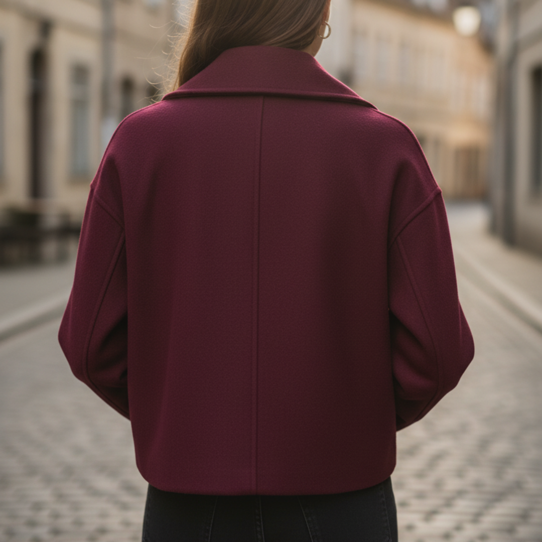 Damen Mantel Kurzjacke Materialmix | Vestea