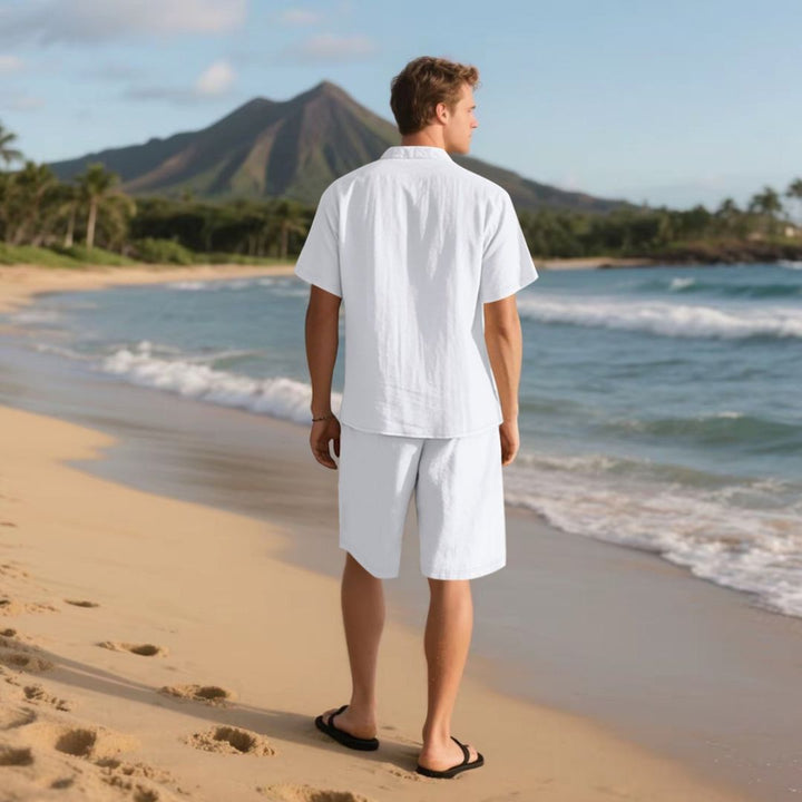 Herren Leinen Kurzarm Sommer Set | Vestea