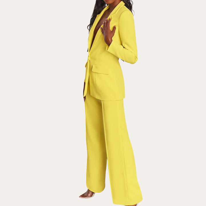Damen Anzug mit langem Blazer und weiten Hosen | Vestea