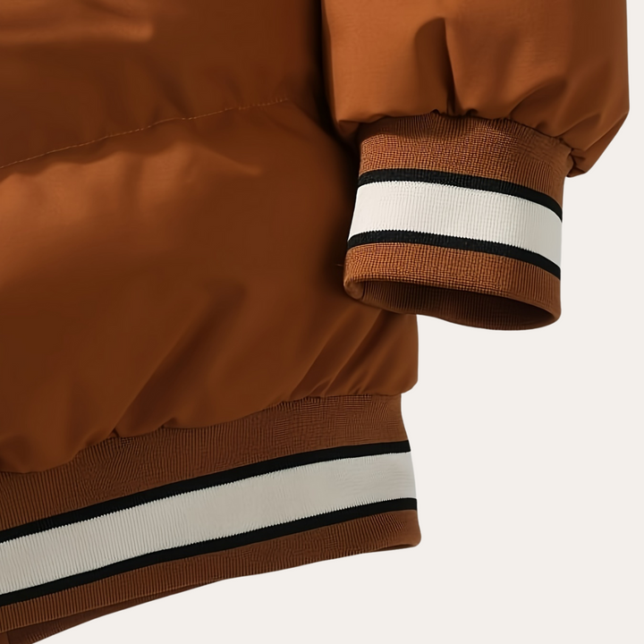 Herren-Pufferjacke im Varsity-Stil mit Kapuze | Vestea