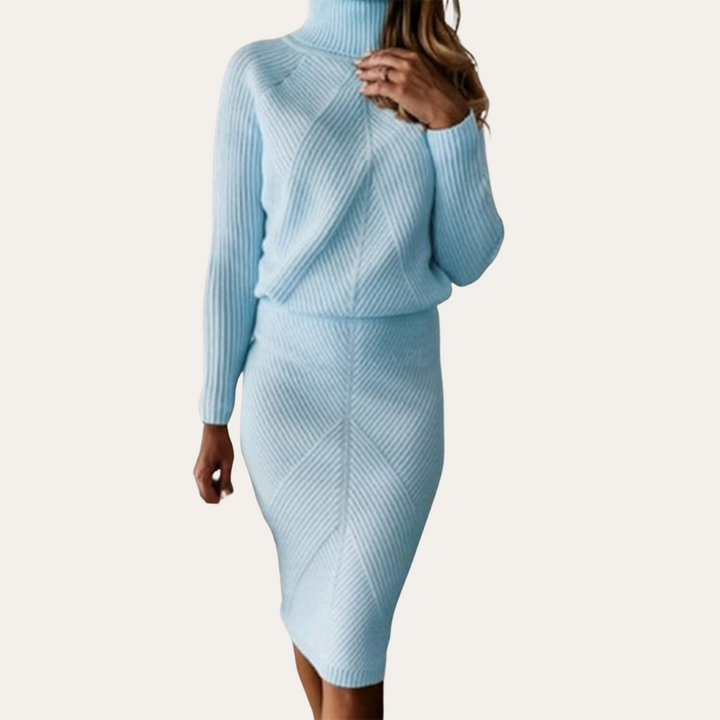 Damen Strickkleid mit Rollkragen | Vestea