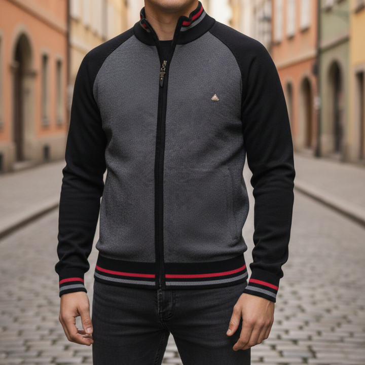 Herren Zip-Jacke mit Raglanärmeln, sportlich | Vestea