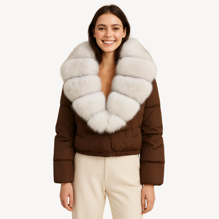Winter Puffer Jacket mit Kunstfellkragen für Damen | Vestea