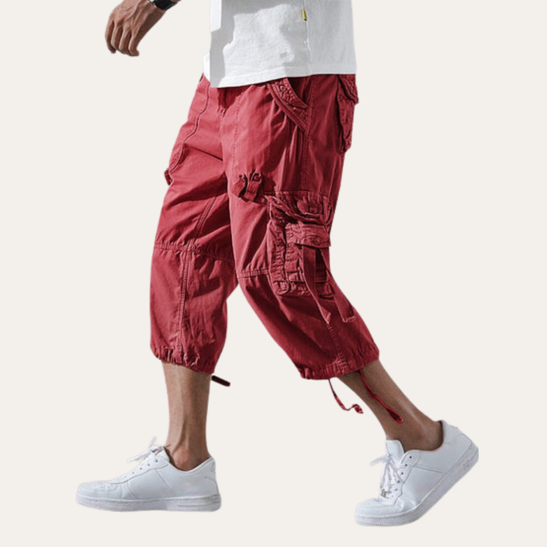 Herren 3/4 Cargo Shorts mit Taschen und Kordelzug | Vestea