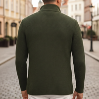 Men Ribbed Knit Button Cardigan