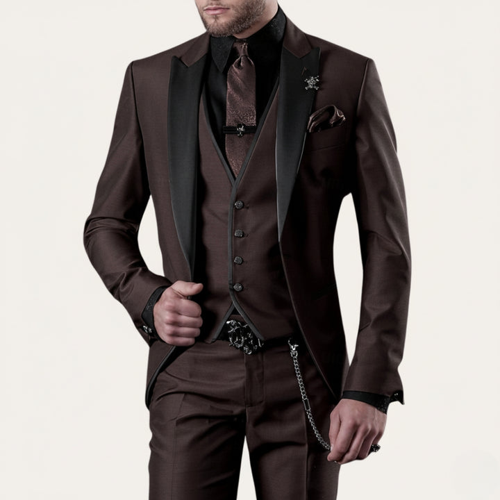 Herren 3-Teiler Anzug Slim Fit – Sakko, Weste & Hose aus Polyester-Viskose-Mix | Vestea