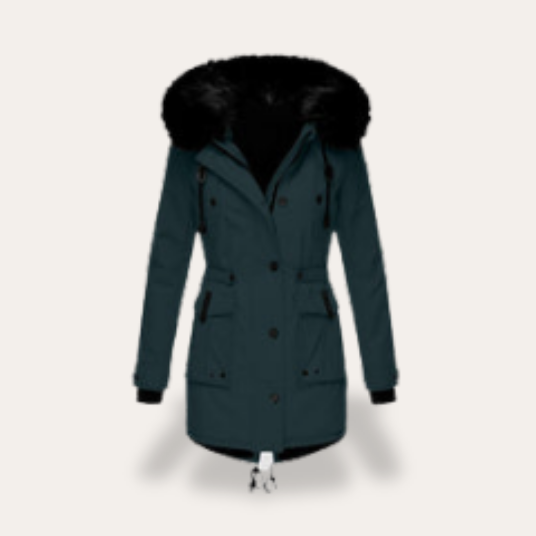 Damen Winterparka mit Kapuze und Kunstfell | Vestea