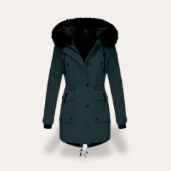 Damen Winterparka mit Kapuze und Kunstfell | Vestea