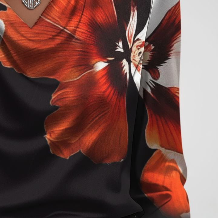 Damen Bluse Blumenprint Polyester | Vestea