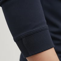 Mens long sleeve polo shirt solid color loose fit polyester fabric