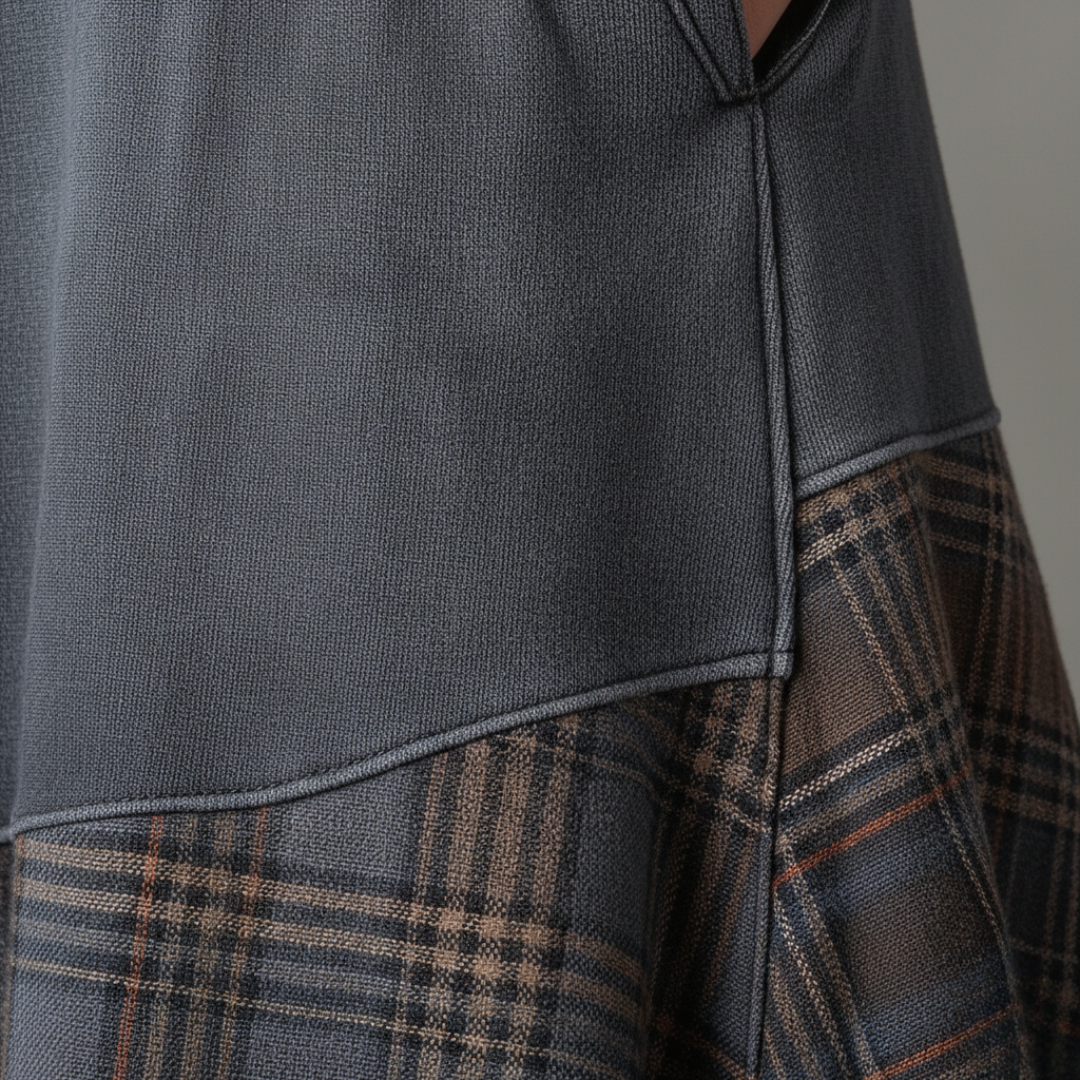 Women’s Long Dress in Mixed Fabric