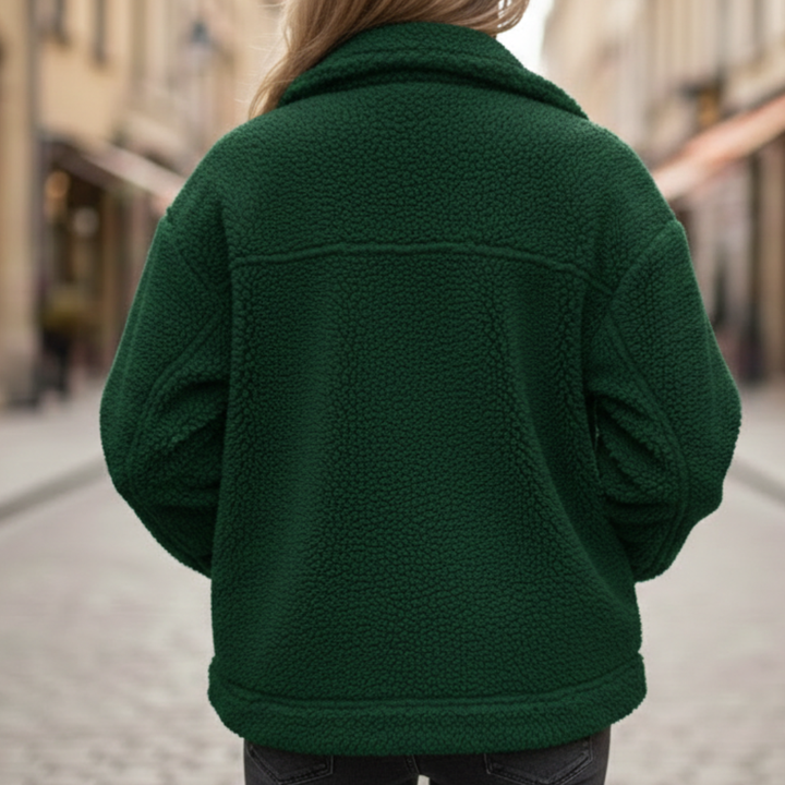 Veste d'automne pour femme à boutons devant en polyester
