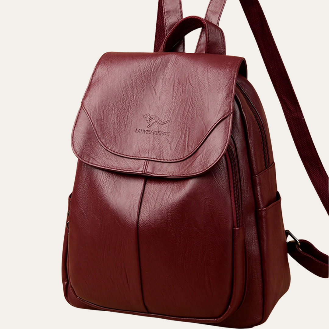 Vintage Damen Rucksack Kunstleder Diebstahlsicher City Daypack | Vestea
