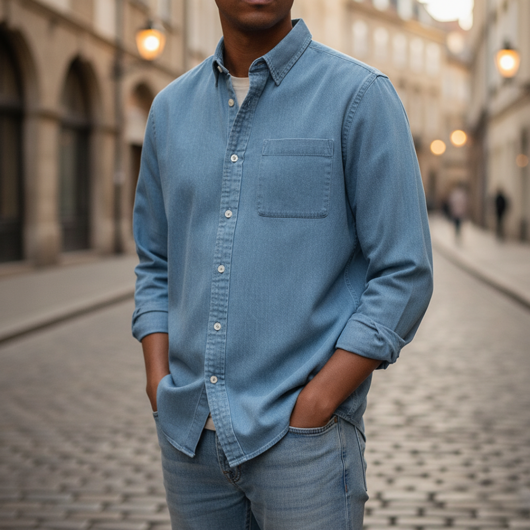 Herren Langarm Hemd Slim Fit Casual | Vestea