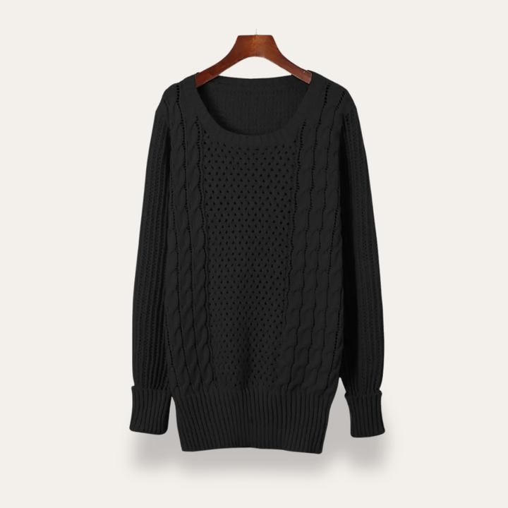 Strickpullover mit Zopfmuster für Damen | Vestea