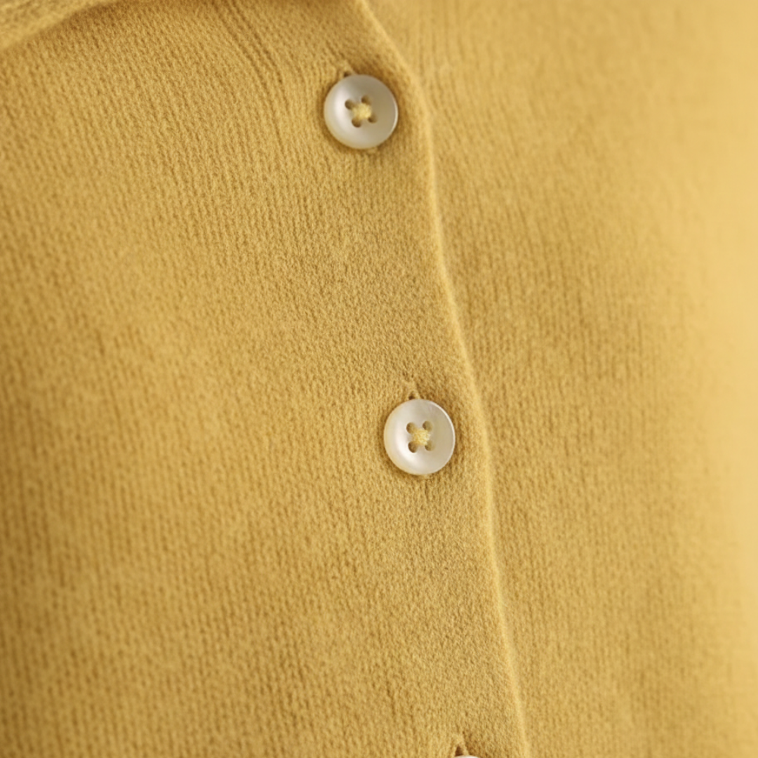 Cardigan en laine tricotée à manches longues pour femme avec boutons latéraux