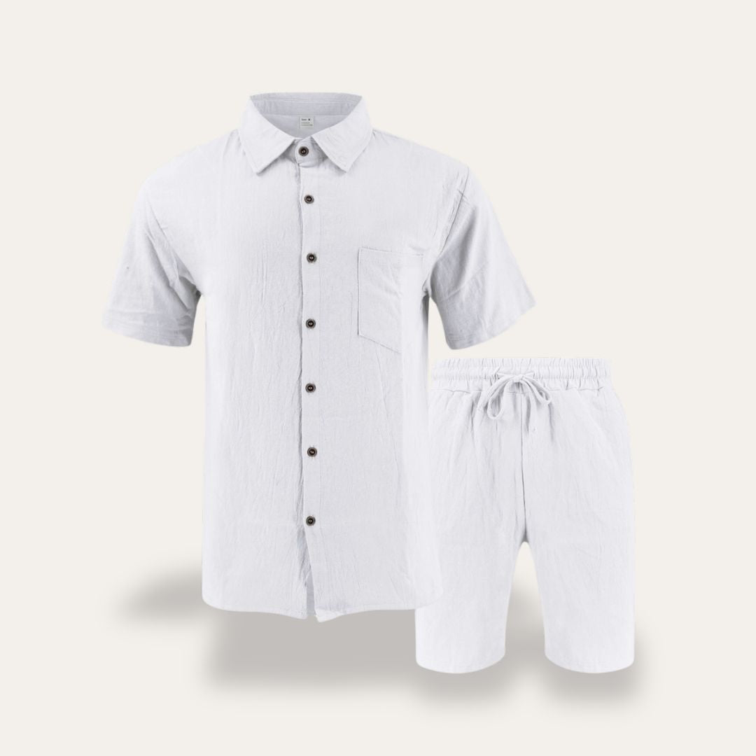 Herren Leinen Kurzarm Sommer Set | Vestea