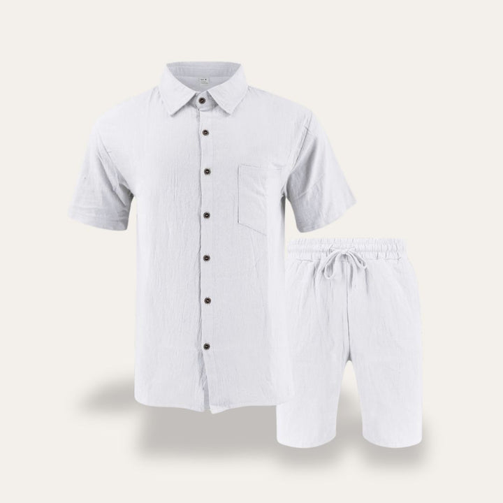 Herren Leinen Kurzarm Sommer Set | Vestea