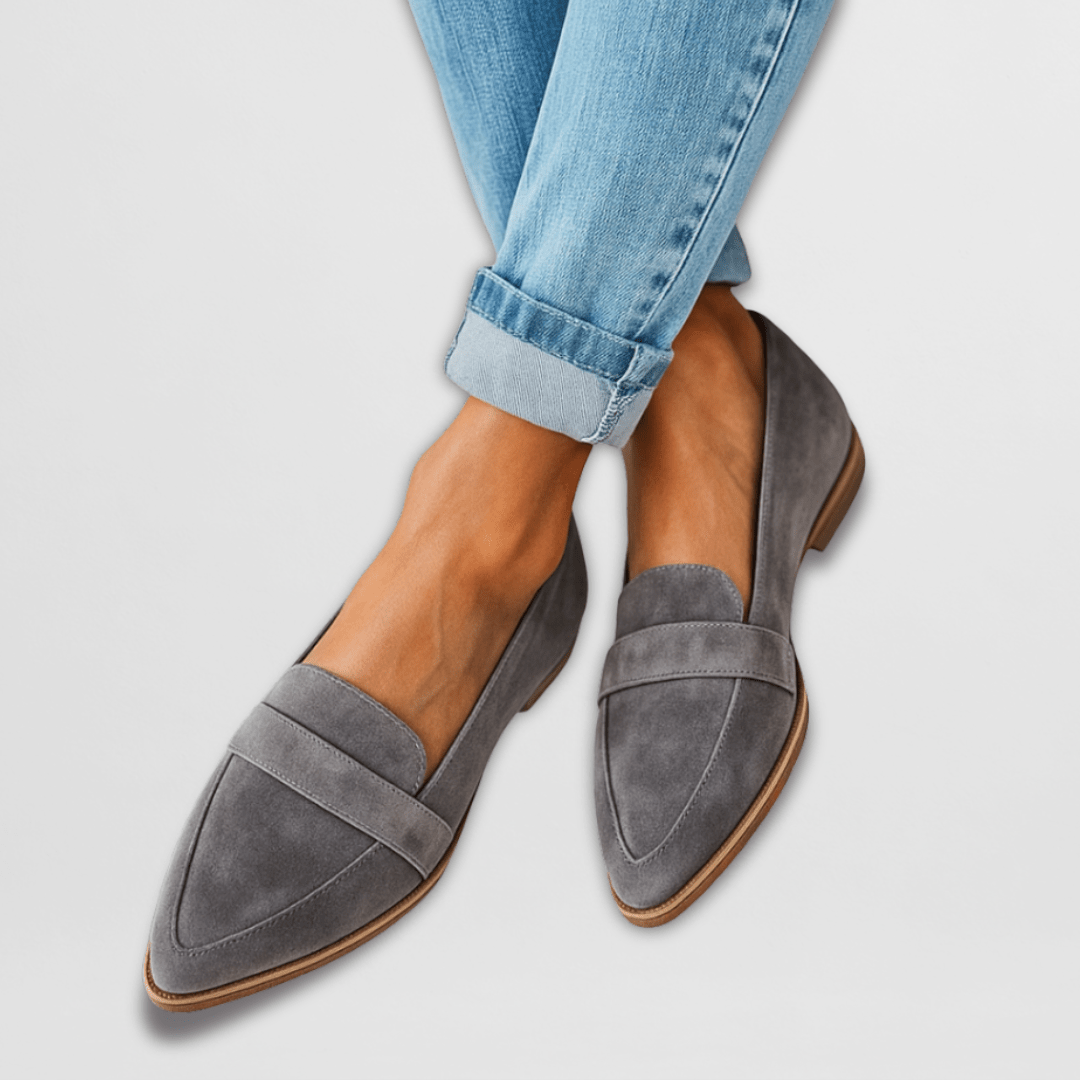 Mocassins orthopédiques pour femmes en suède doux, à enfiler, semelle intérieure rembourrée, semelle légère