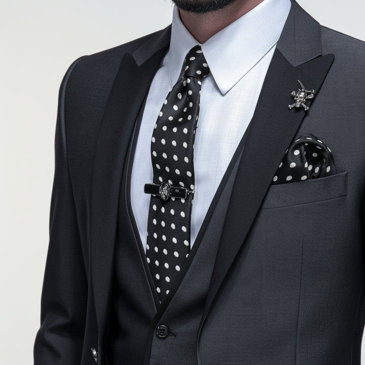 Herren 3-Teiler Anzug Slim Fit – Sakko, Weste & Hose aus Polyester-Viskose-Mix | Vestea