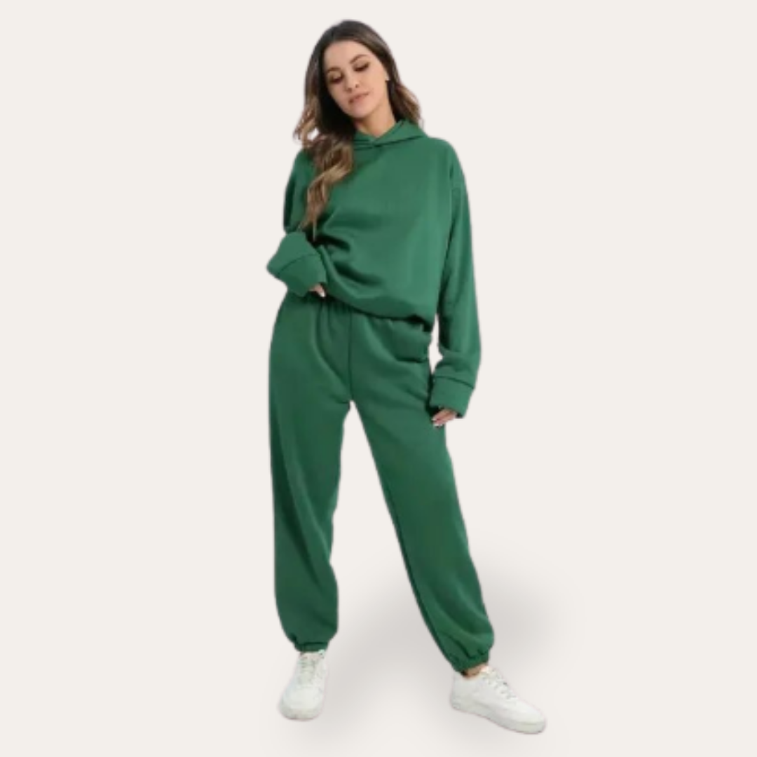 Damen Trainingsanzug Zweiteiler Hoodie Jogginganzug Baumwolle Freizeit | Vestea