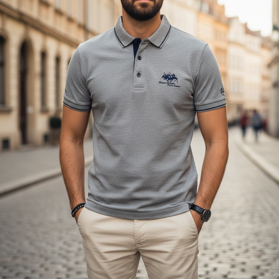 Polo à manches courtes brodé pour homme