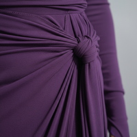 Maxi Dress Side Knot Long Sleeve Floor Length Women