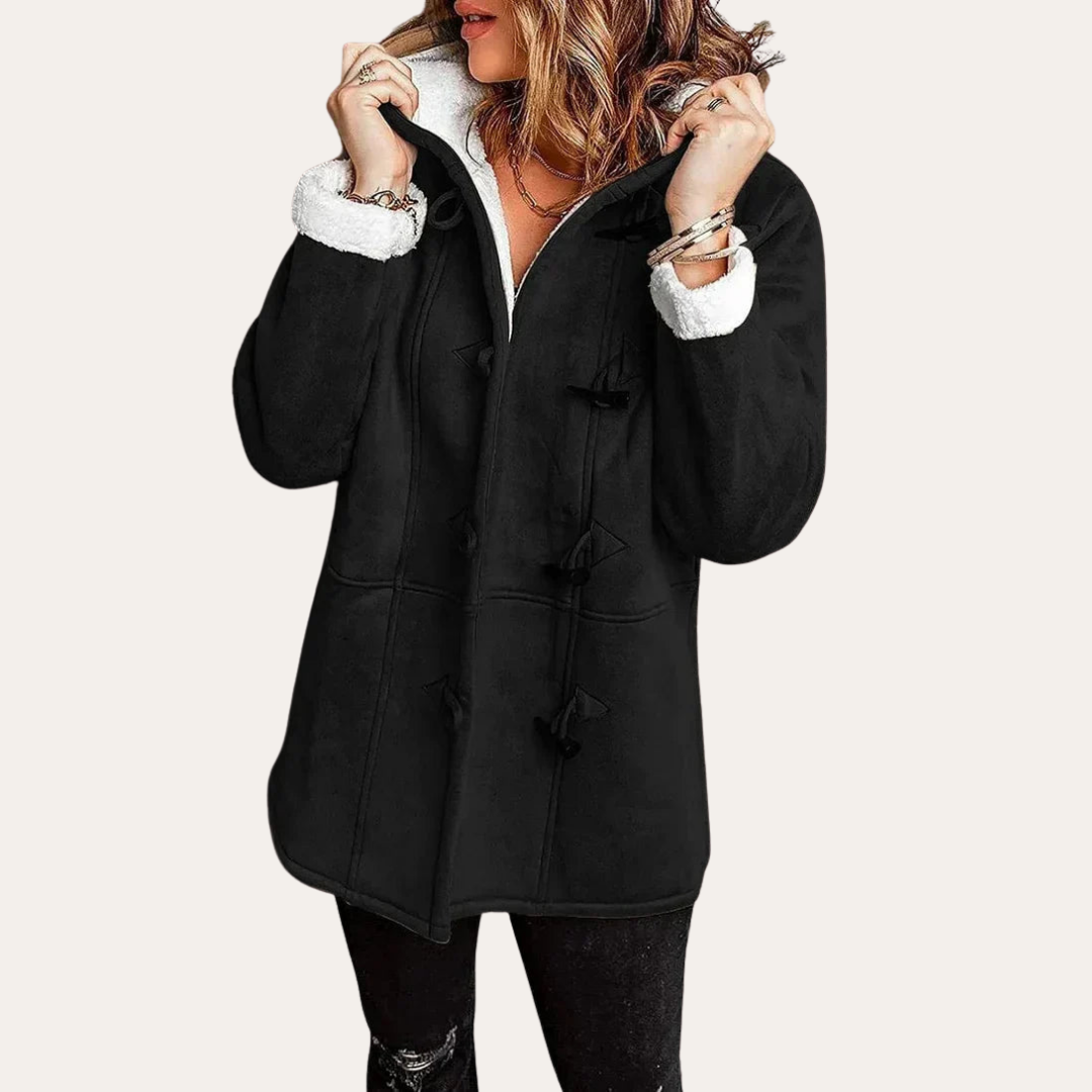 Damen Winterjacke mit Kapuze und Knebelverschluss | Vestea