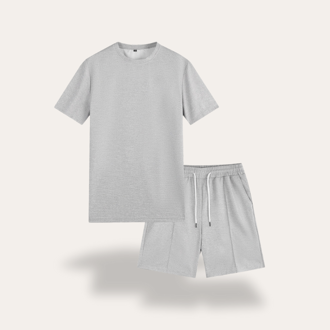Freizeit Set für Herren T-Shirt und Shorts Set aus leichtem Material mit verstellbarem Bund | Vestea