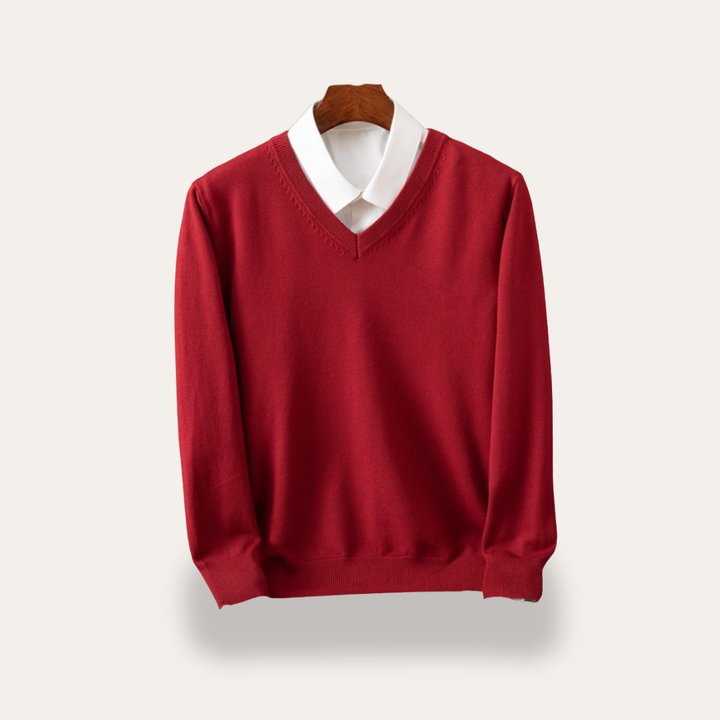 Herren Strickpullover V-Ausschnitt Komfort Freizeit | Vestea