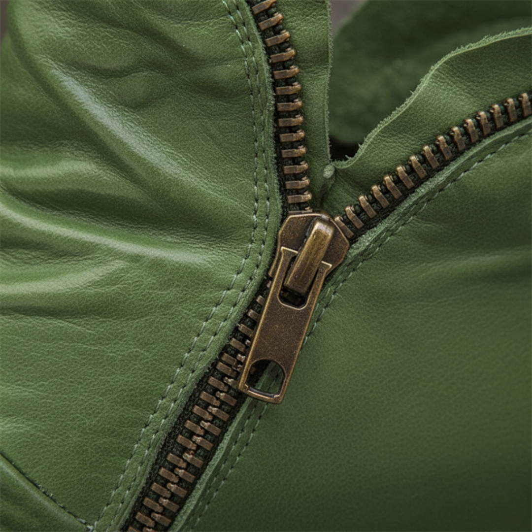 Women Orthopedic Faux Leather Double Zipper Ruched Ankle Boots