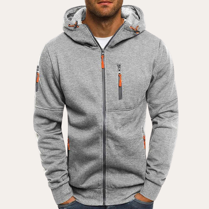 Herren Kapuzenjacke mit Reißverschluss und Taschen | Vestea
