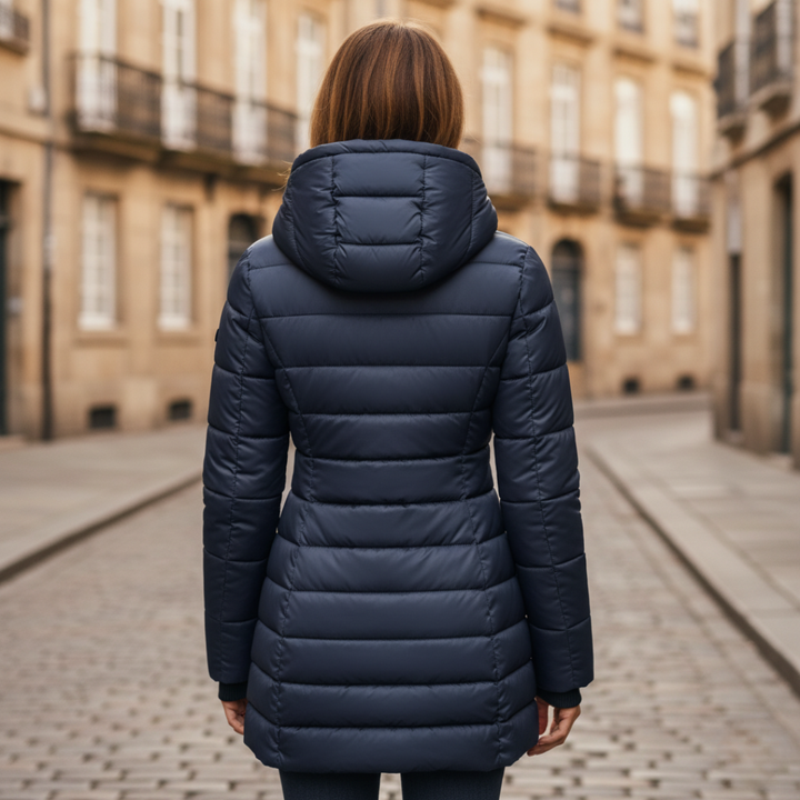 Langer Damen-Wintermantel aus Polyester | Vestea