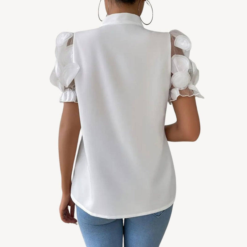 Damen Bluse Chiffon Schleife | Vestea