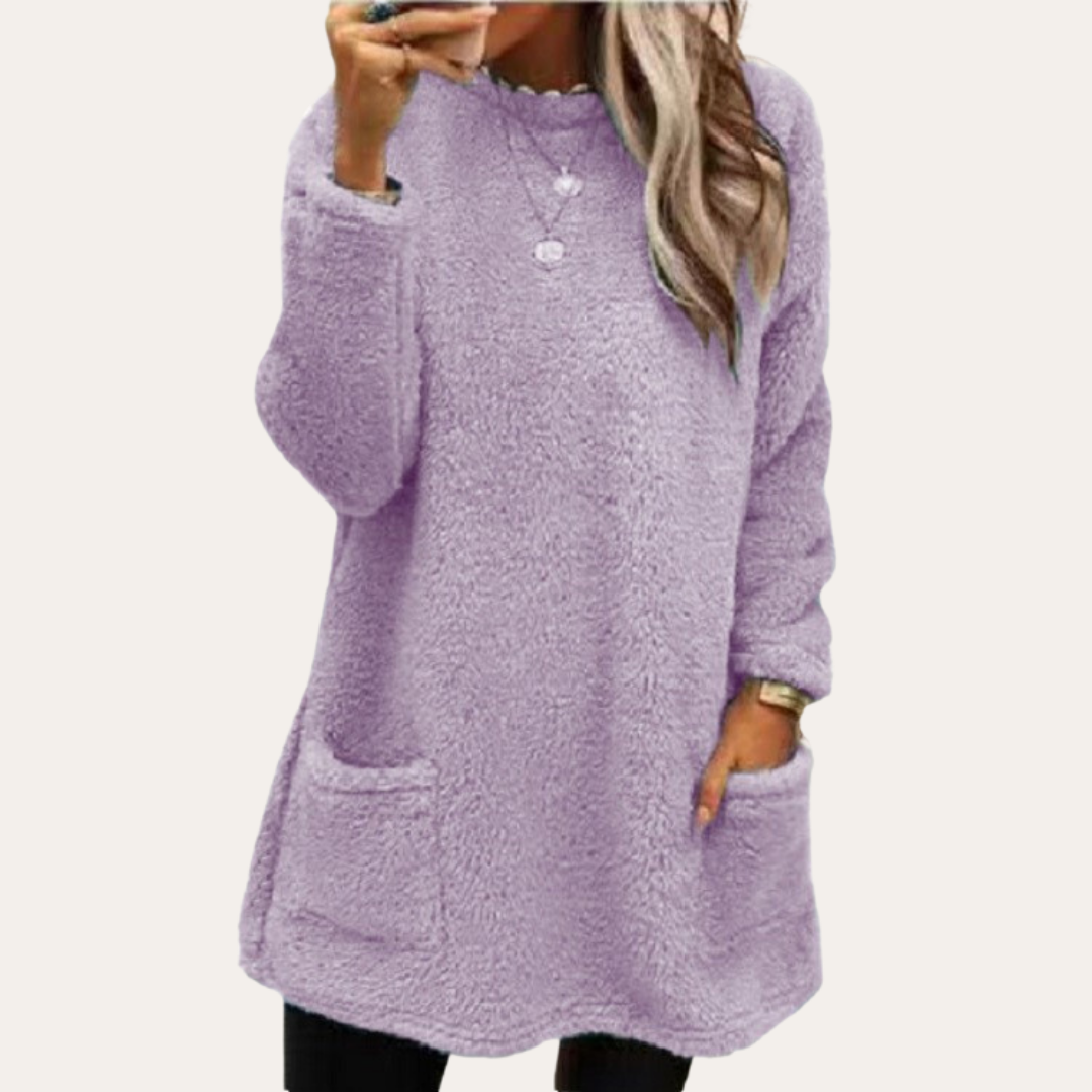 Fleece Pullover Damen Langarm Mit Taschen | Vestea