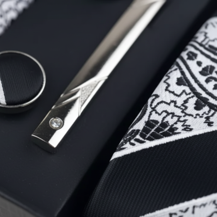 Krawatte mit Manschettenknöpfen | Vestea